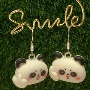 Panda Earring, Panda Bear Jewelry, Gift, Panda Jewelry, Silly Animal Earring